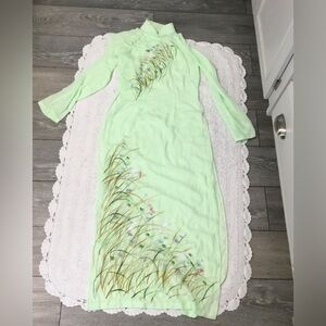 Hand Painted Embroidered Silk AO DIA Monkey Fist Knot And Snap Closures.S/M